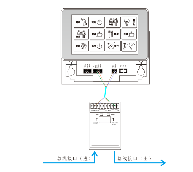 智能照明触摸控制屏接线图