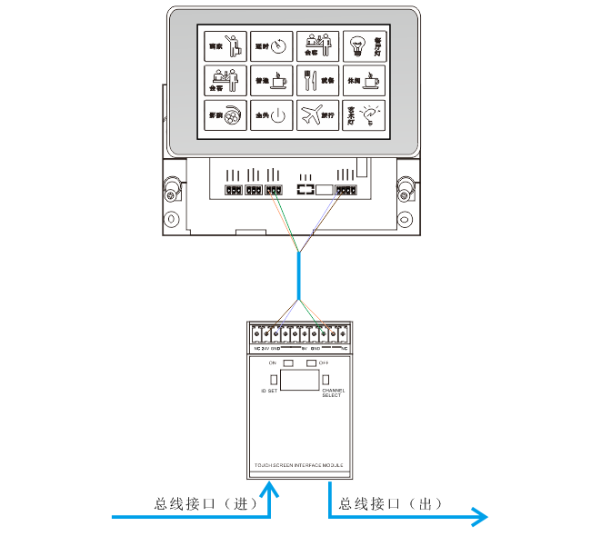 智能照明触摸控制屏接线图