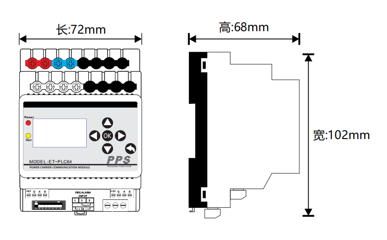 PLC协议模块尺寸图