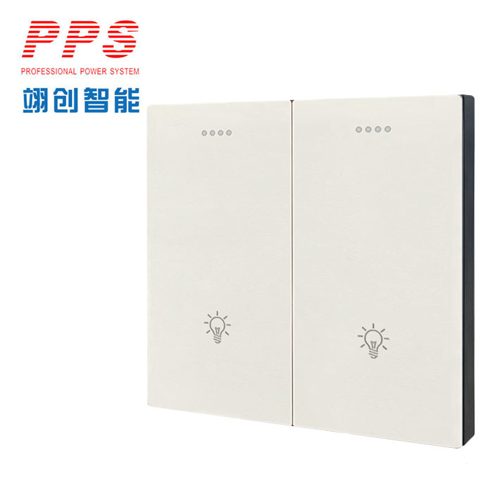PLC电力载波双键控制面板带继电器-翊创智能