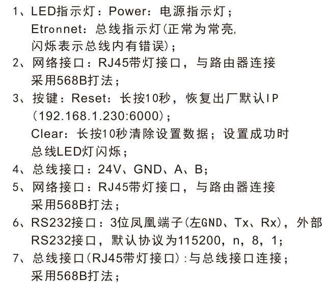 智能照明网关主机结构说明